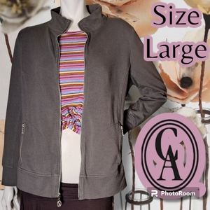 Christine Alexander Neiman Marcus Swarovski Jacket in Taupe Women's Sz Large